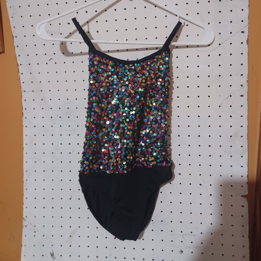 Sequin and Black Dance Leotard Medium Child